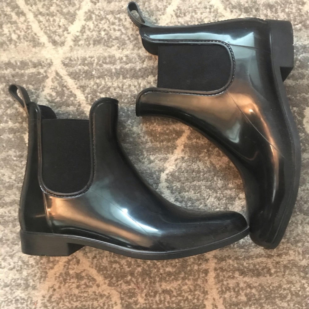 J. Crew Black Chelsea Rain Boots